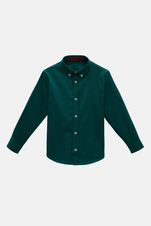 TWILL SHIRT WITH GROSGRAIN