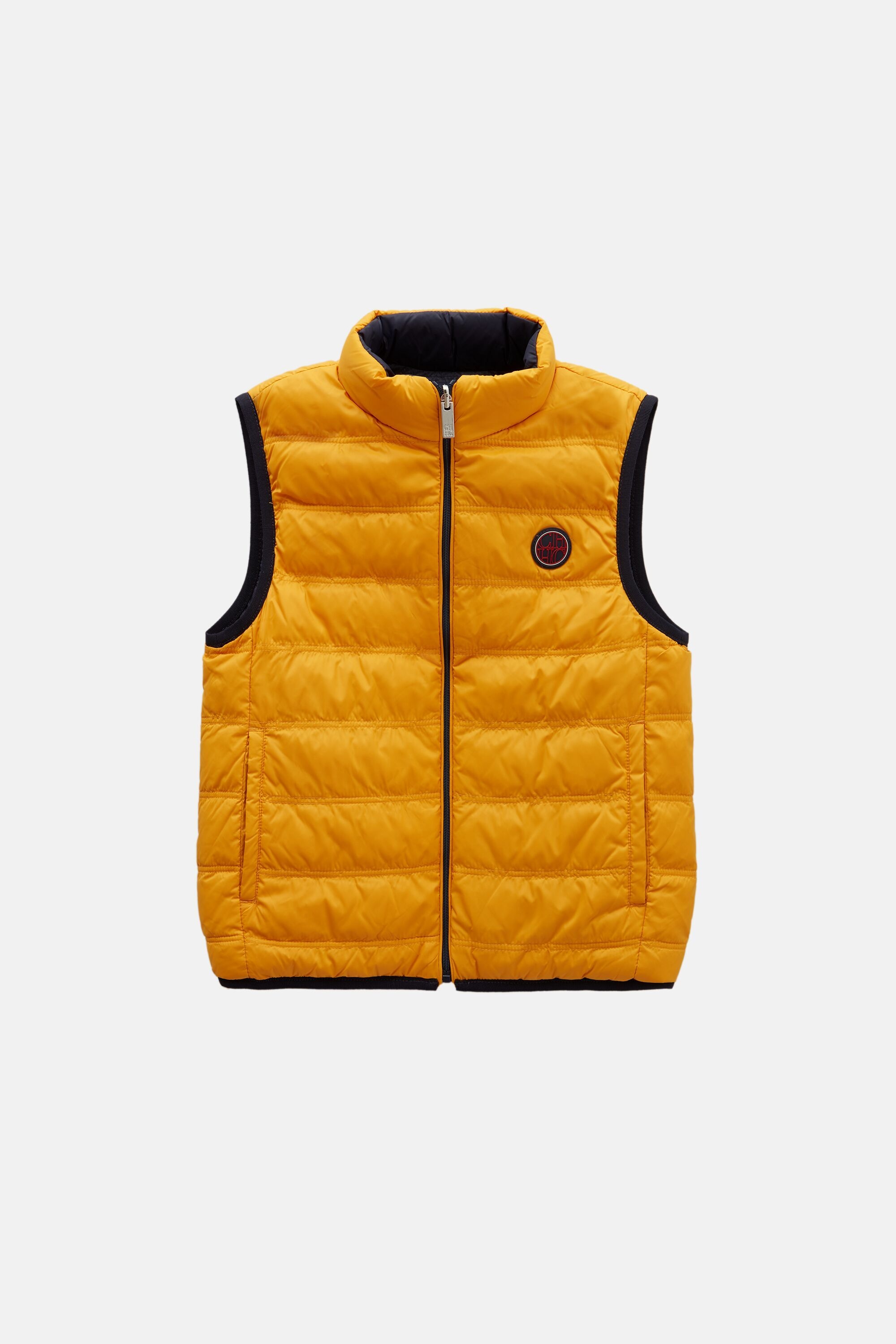 Reversible quilted nylon down vest