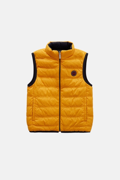 Reversible quilted nylon down vest
