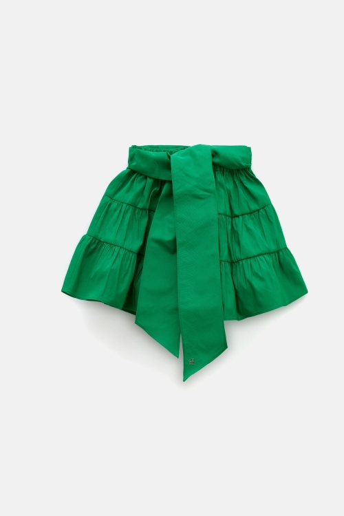 RUFFLED TAFFETA SKIRT