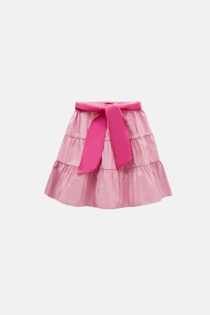 Taffeta skirt with belt