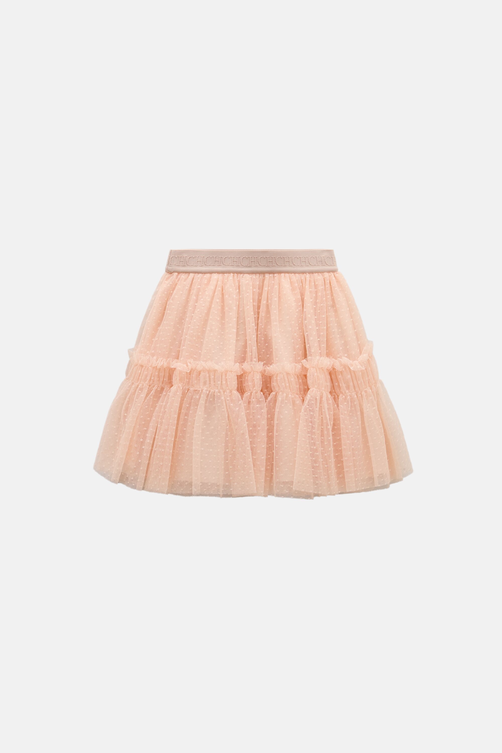 Ruffled Plumetis Skirt