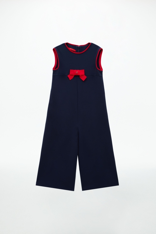 BOW-DETAILED MILANO KNIT JUMPSUIT