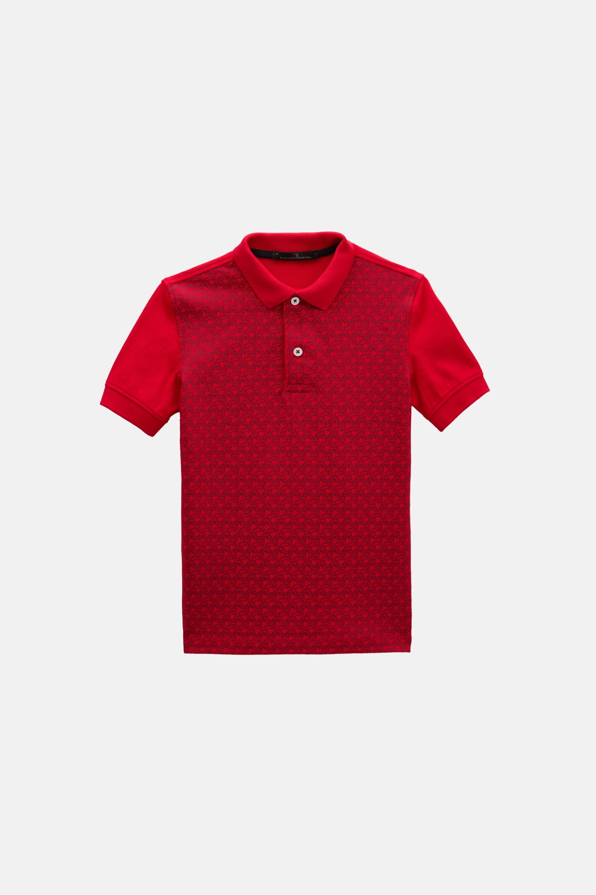 CH print pique polo shirt