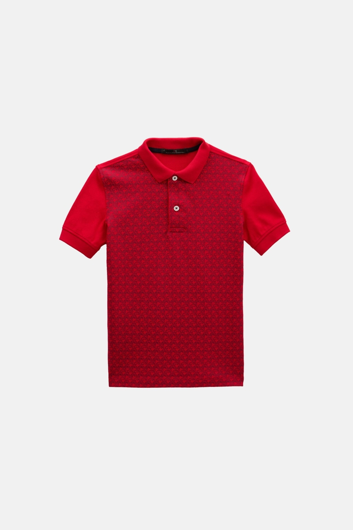 CH print pique polo shirt