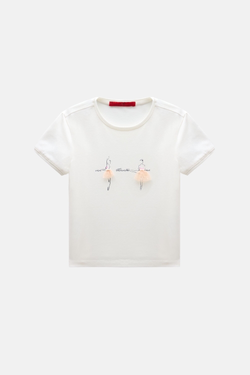 JERSEY T-SHIRT WITH BALLERINAS