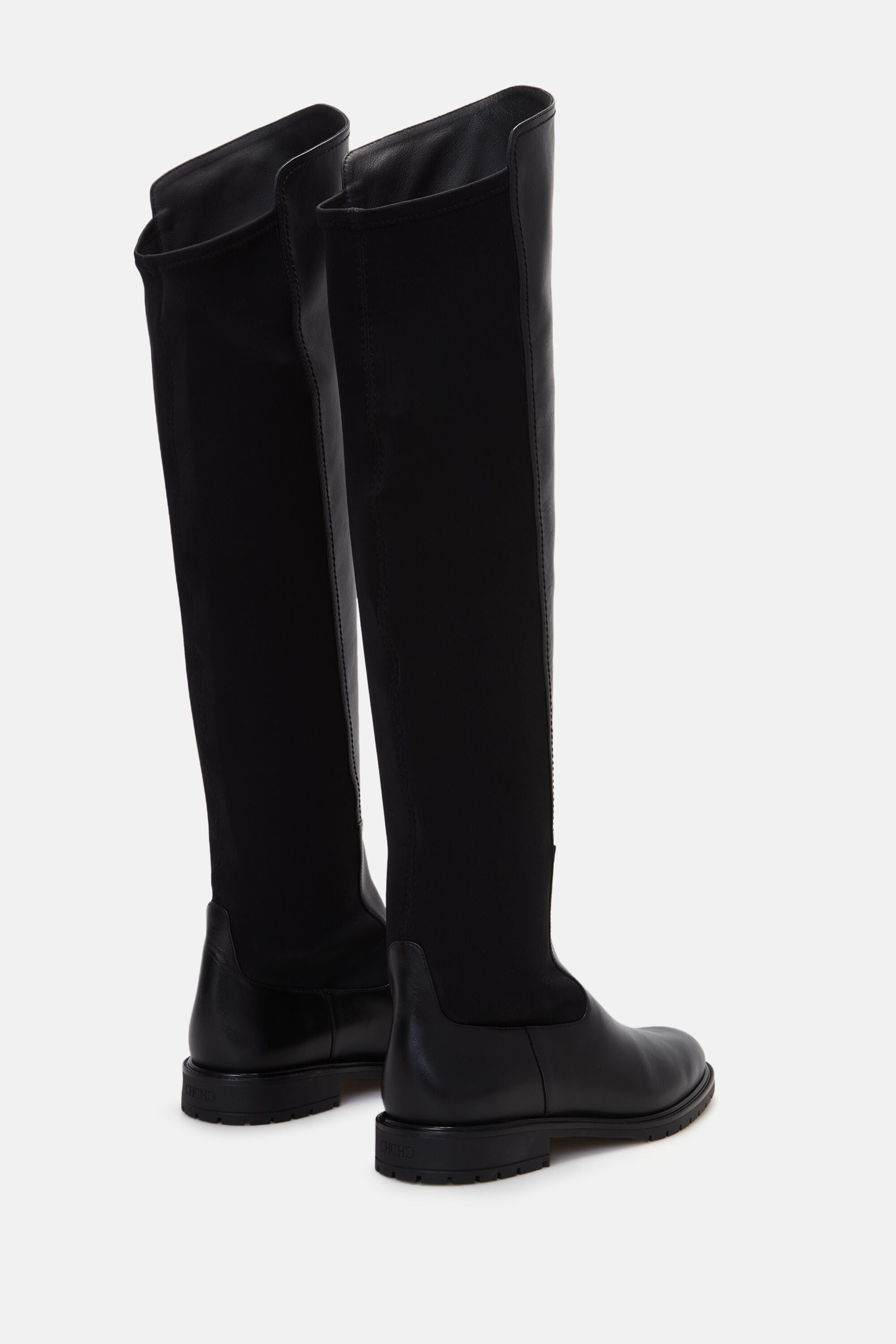 Flat leather knee boots fashion