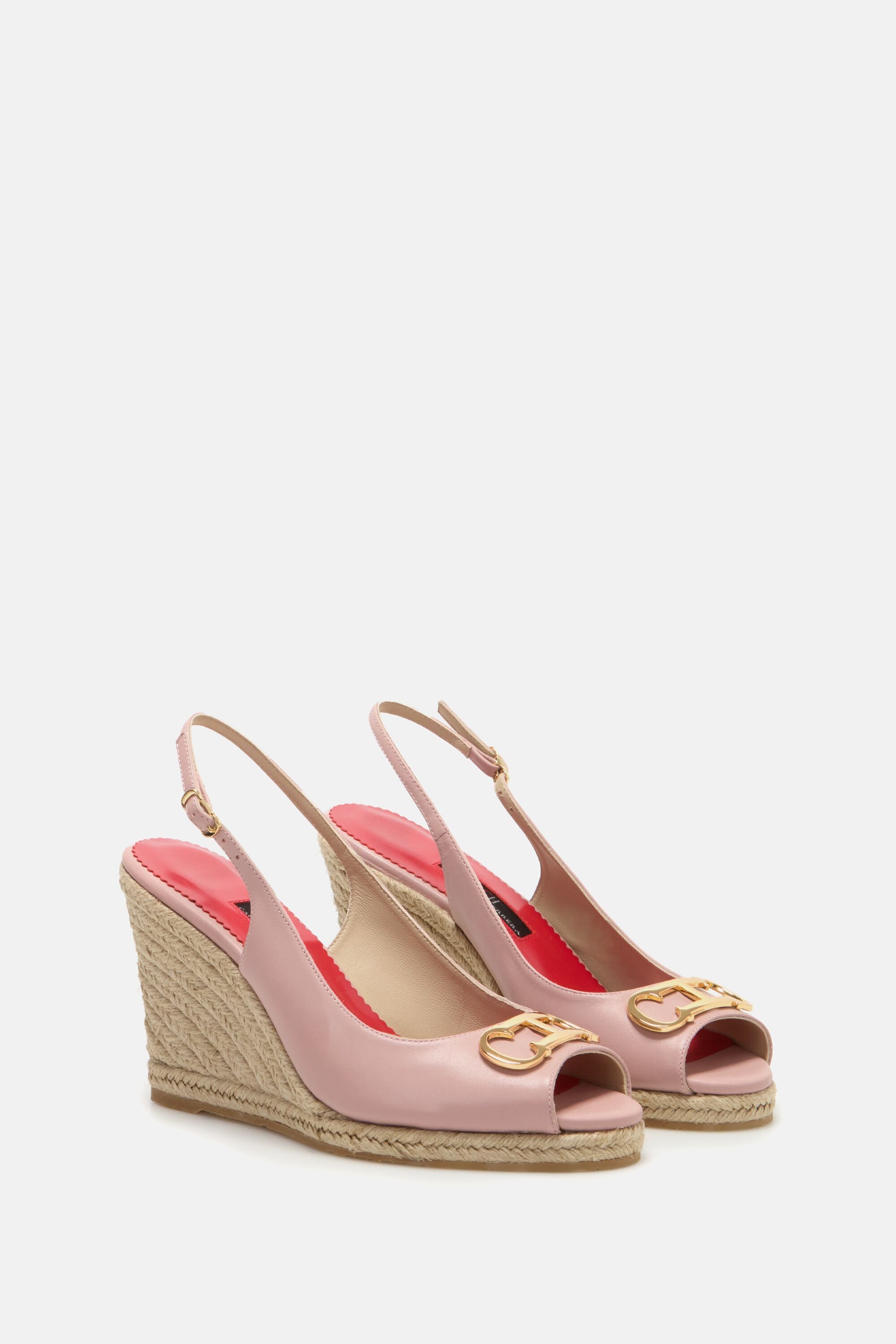 Initials Insignia 80 Leather Wedges peony - CH Carolina