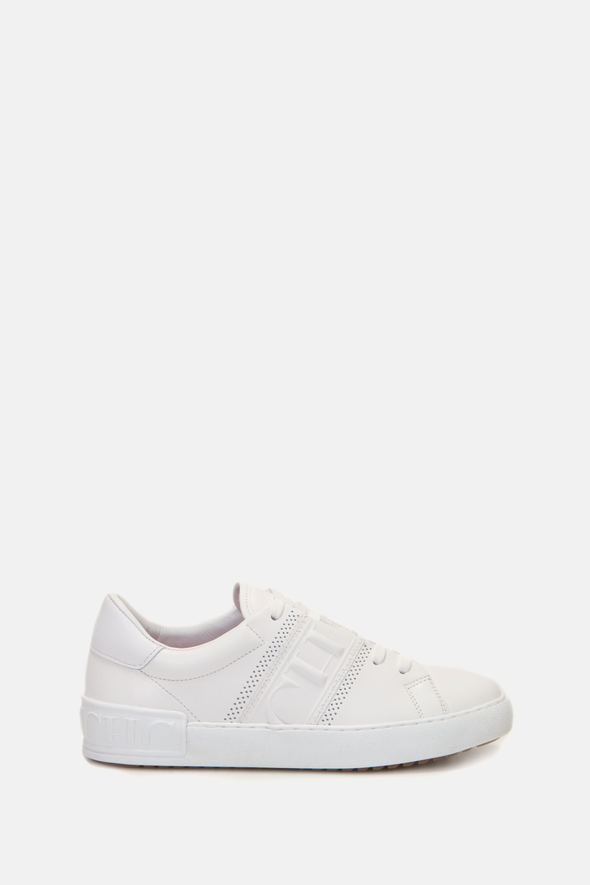 Leather sneakers with CH tape