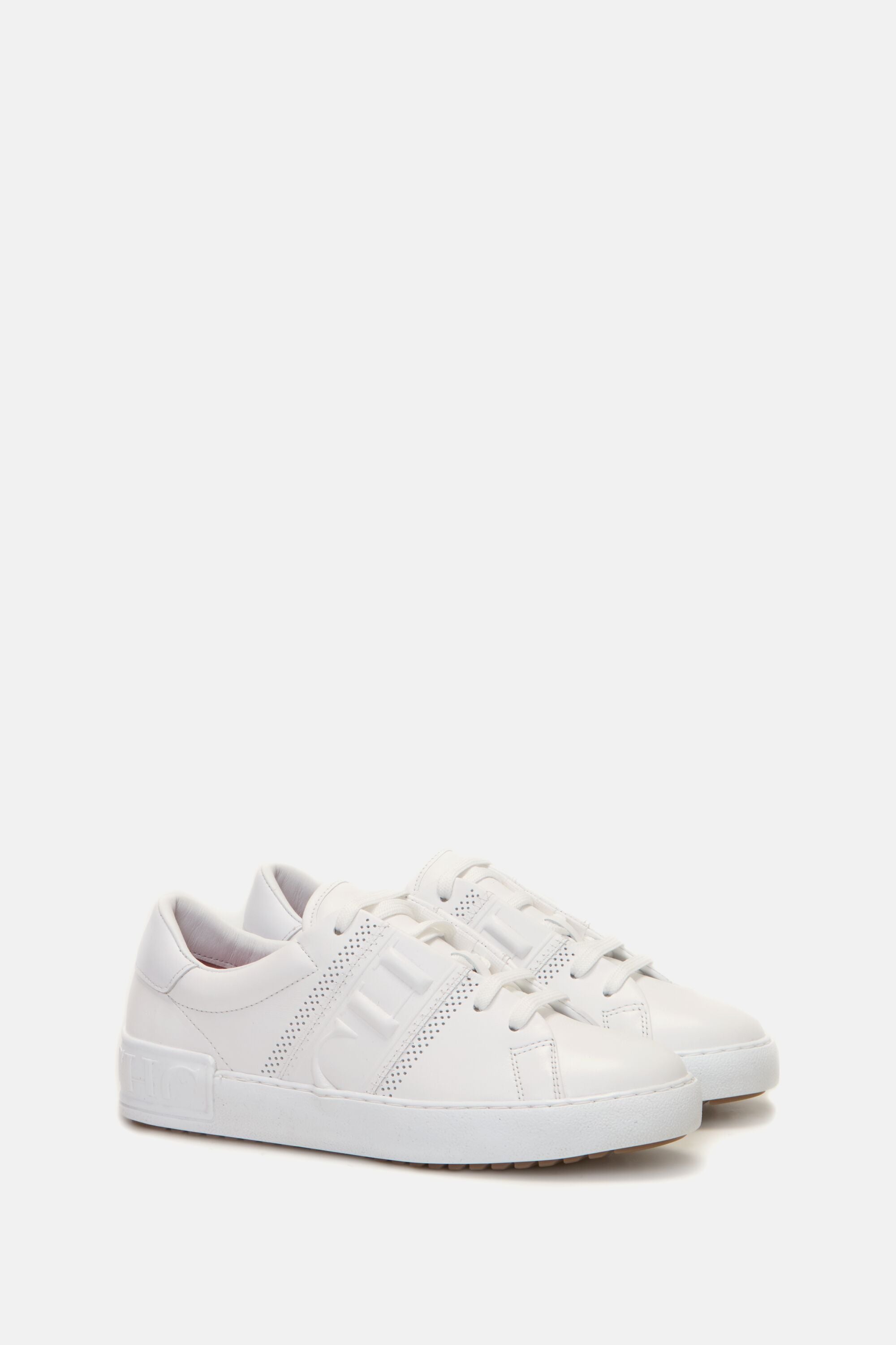 Leather sneakers with CH tape white - CH Carolina Herrera