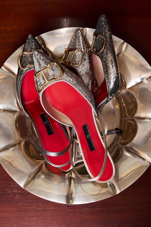 INITIALS INSIGNIA 80 SEQUINED SLINGBACK POINT-TOE PUMPS