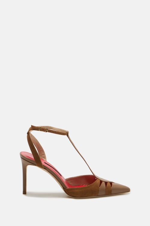 INITIALS INSIGNIA 80 LEATHER AND SUEDE SLINGBACK POINT-TOE PUMPS