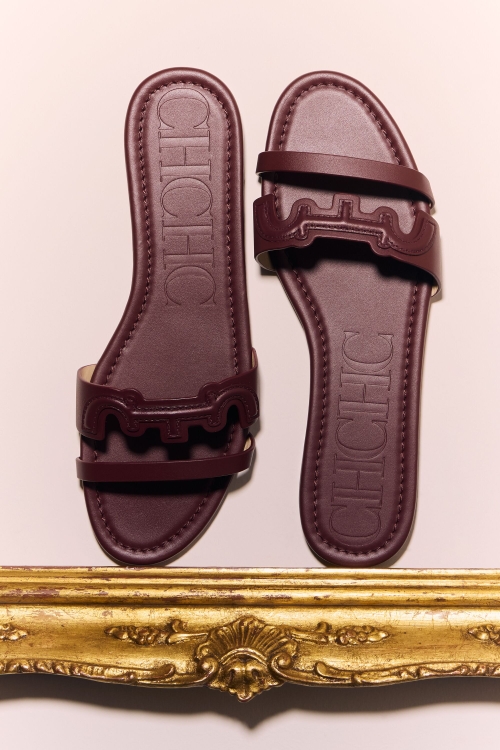 DOMA INSIGNIA LEATHER SLIDES