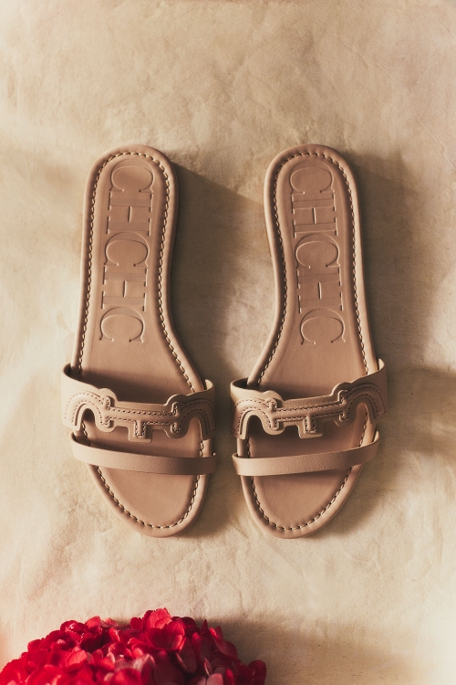 DOMA INSIGNIA LEATHER SLIDES