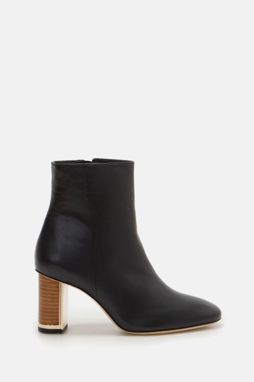 LEATHER HEELED ANKLE BOOTS