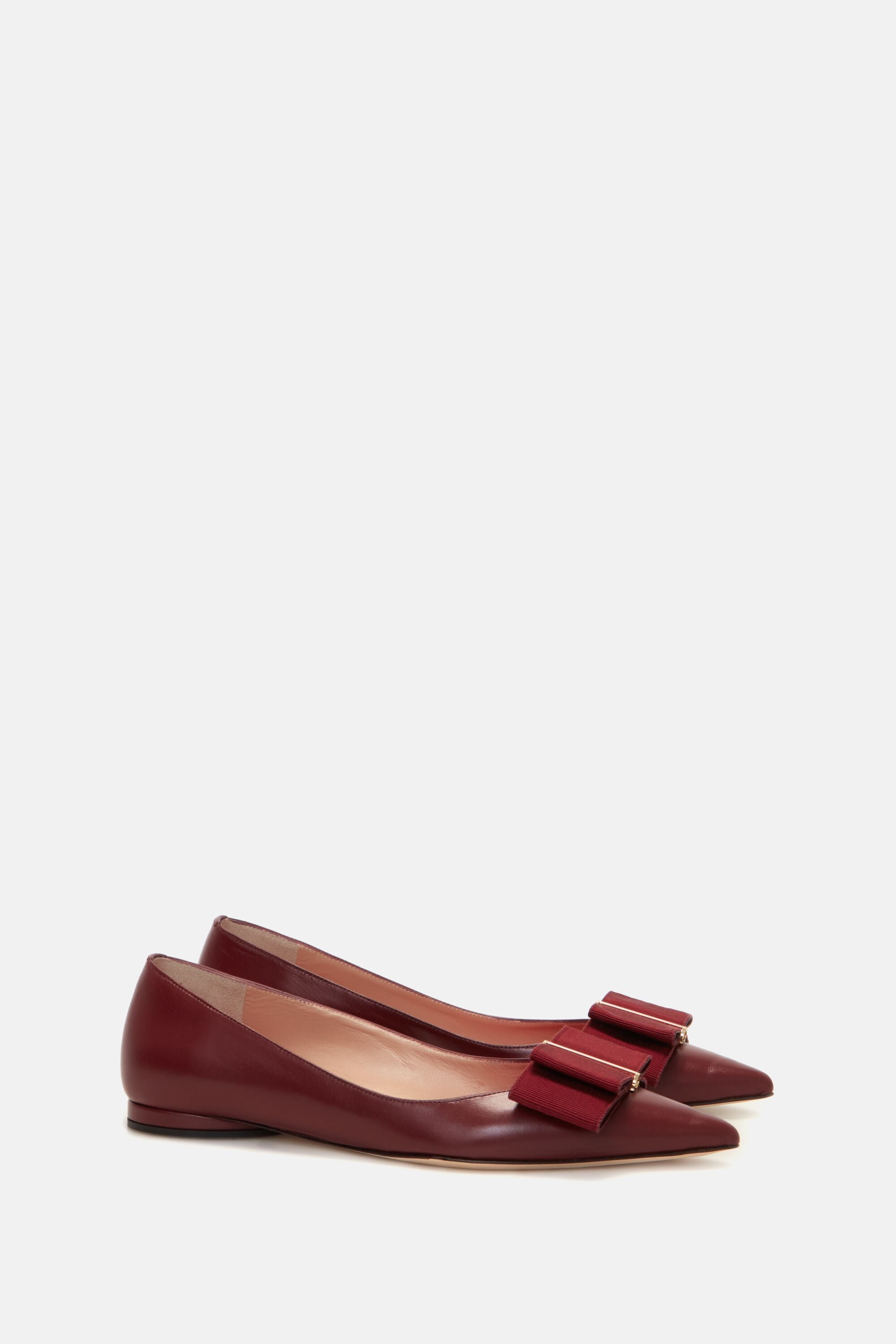 Lacito Insignia Leather point-toe flats burgundy - CH