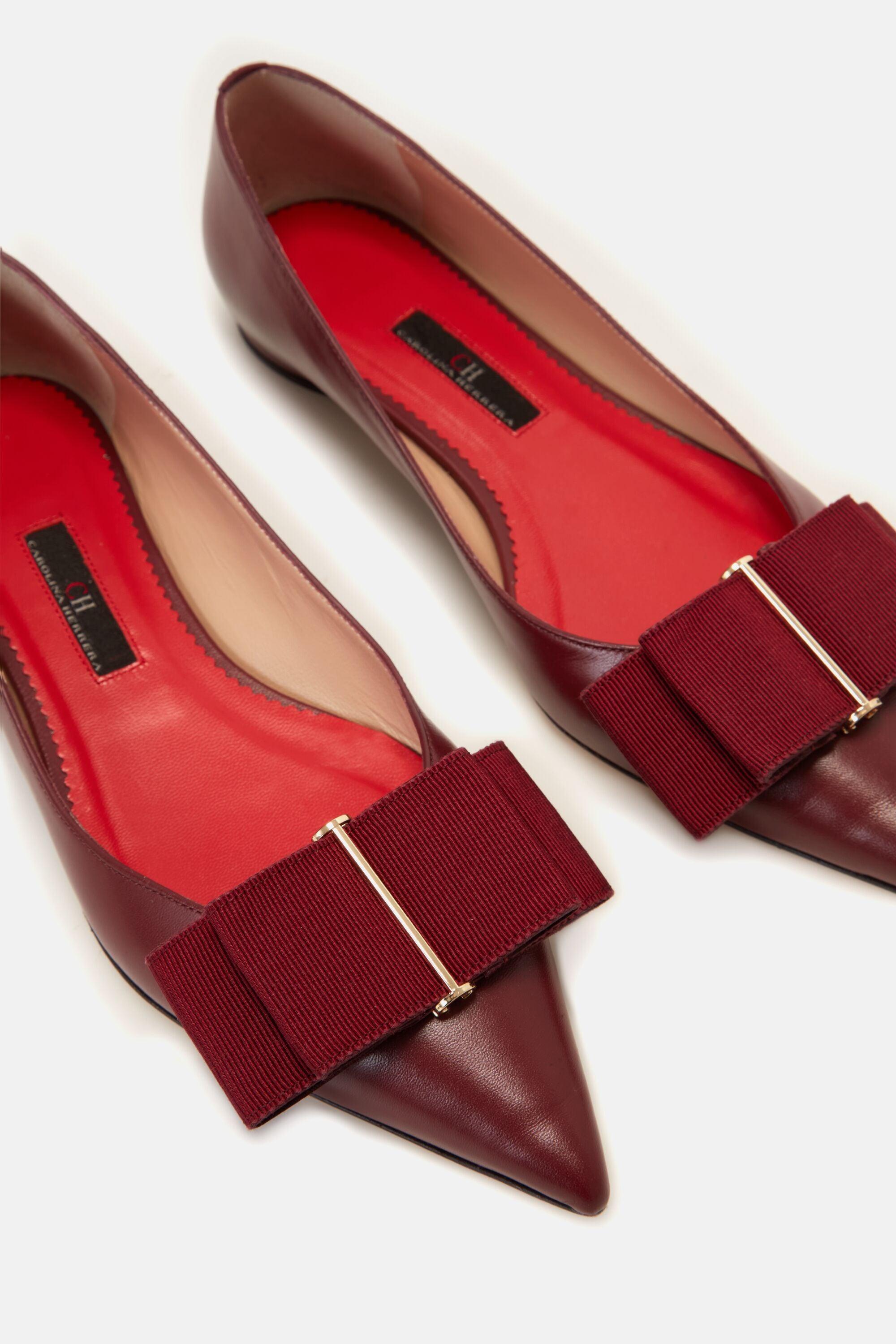 Lacito Insignia Leather point-toe flats burgundy - CH