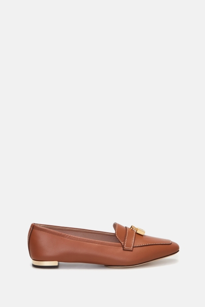 Matryoshka Locked Leather Flats - TAN