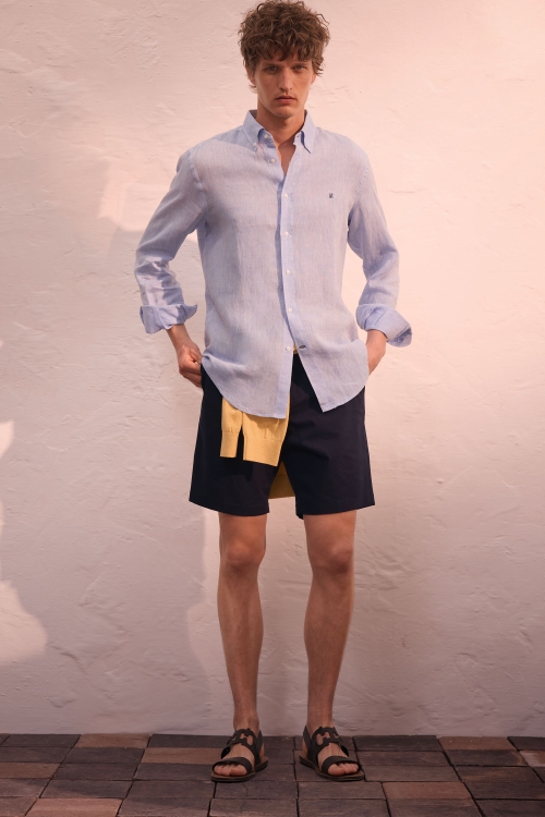 STRETCH-MICRO TWILL REGULAR FIT BERMUDA SHORTS