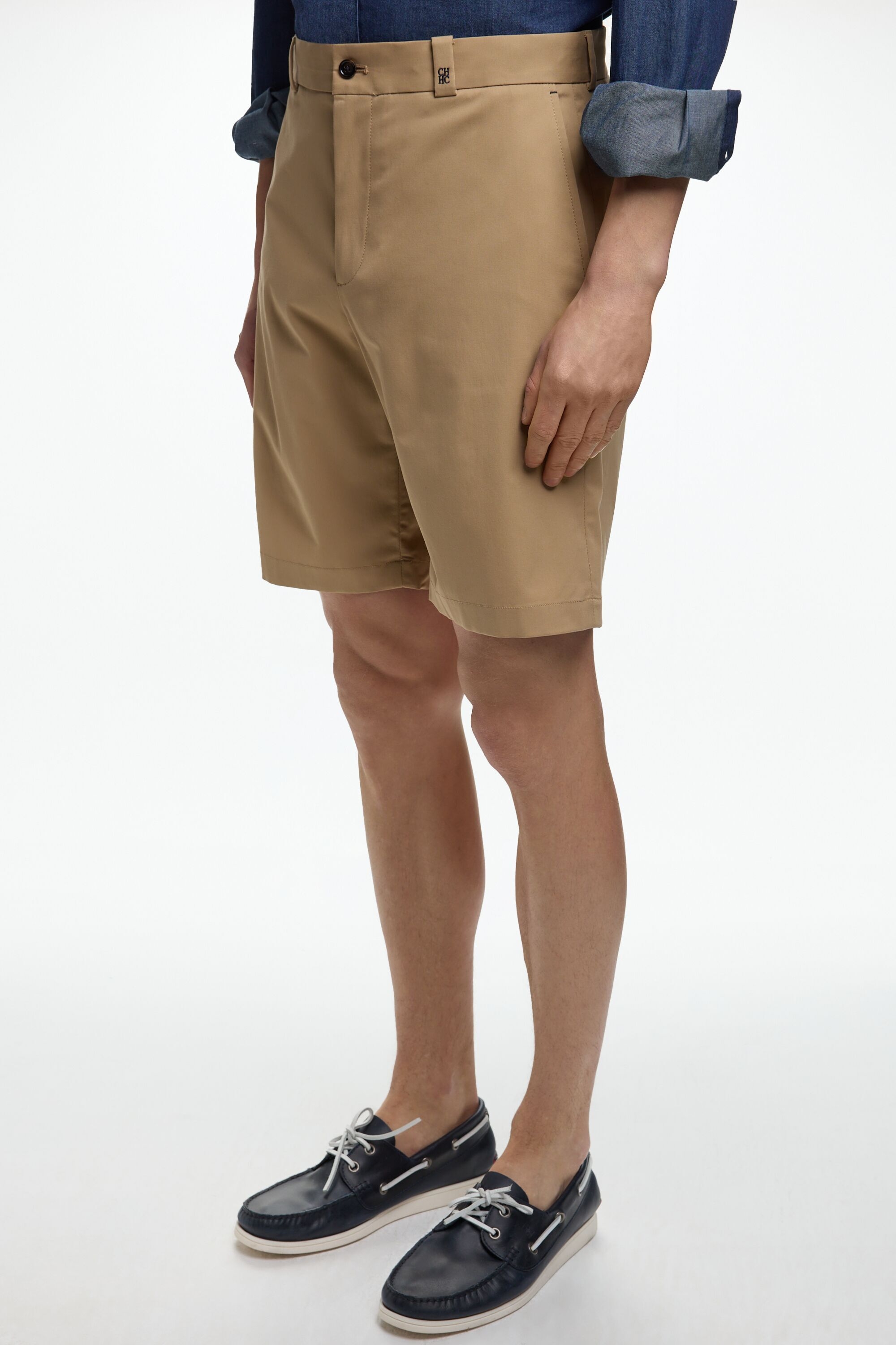 Stretch-Micro Twill Regular Fit Bermuda Shorts