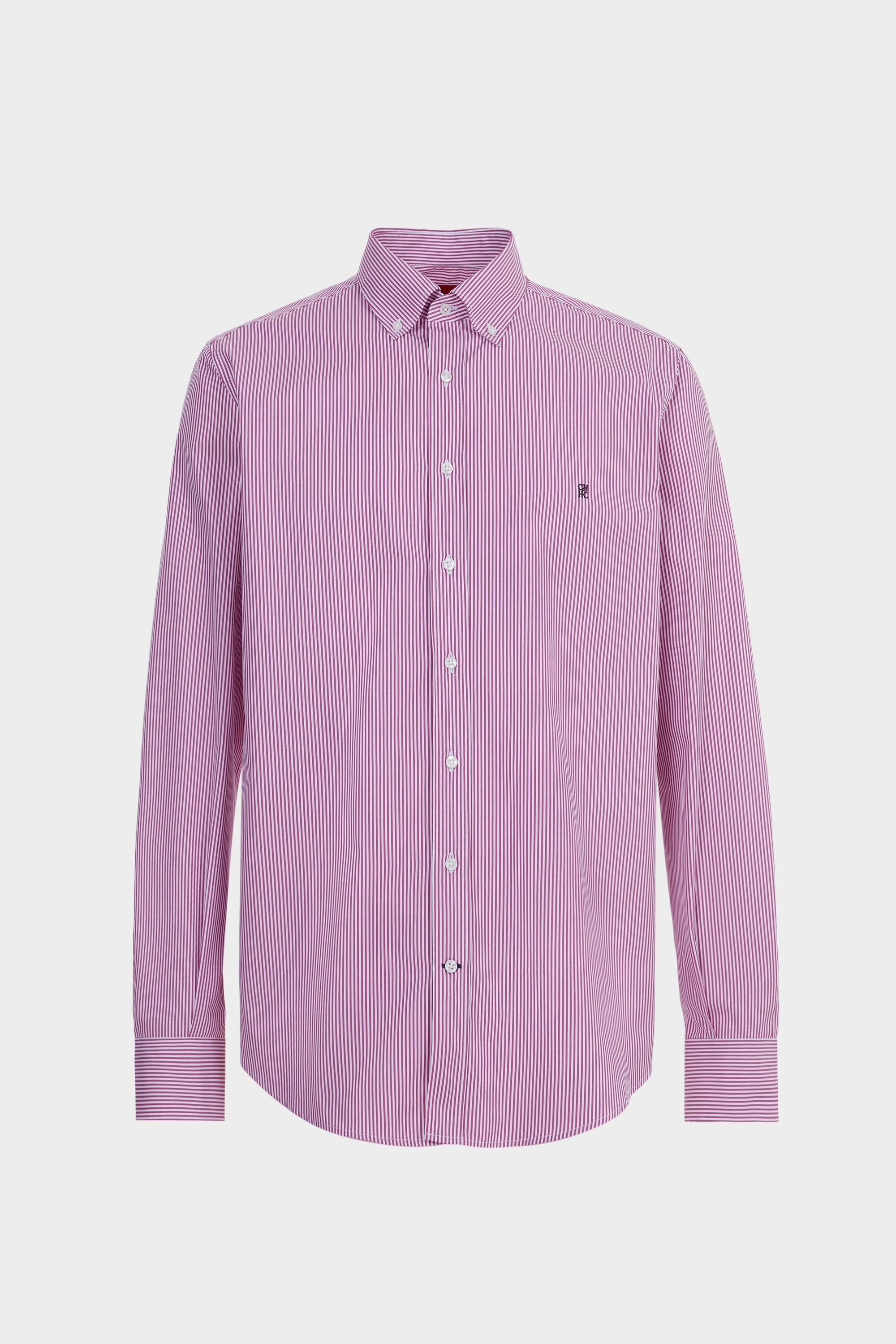Candy Stripe Poplin Shirt purple/white - CH Carolina Herrera