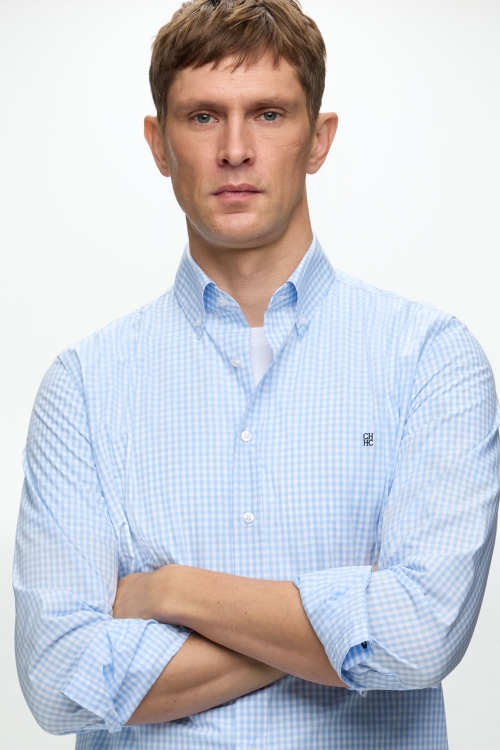 GINGHAM CHECK POPLIN SHIRT