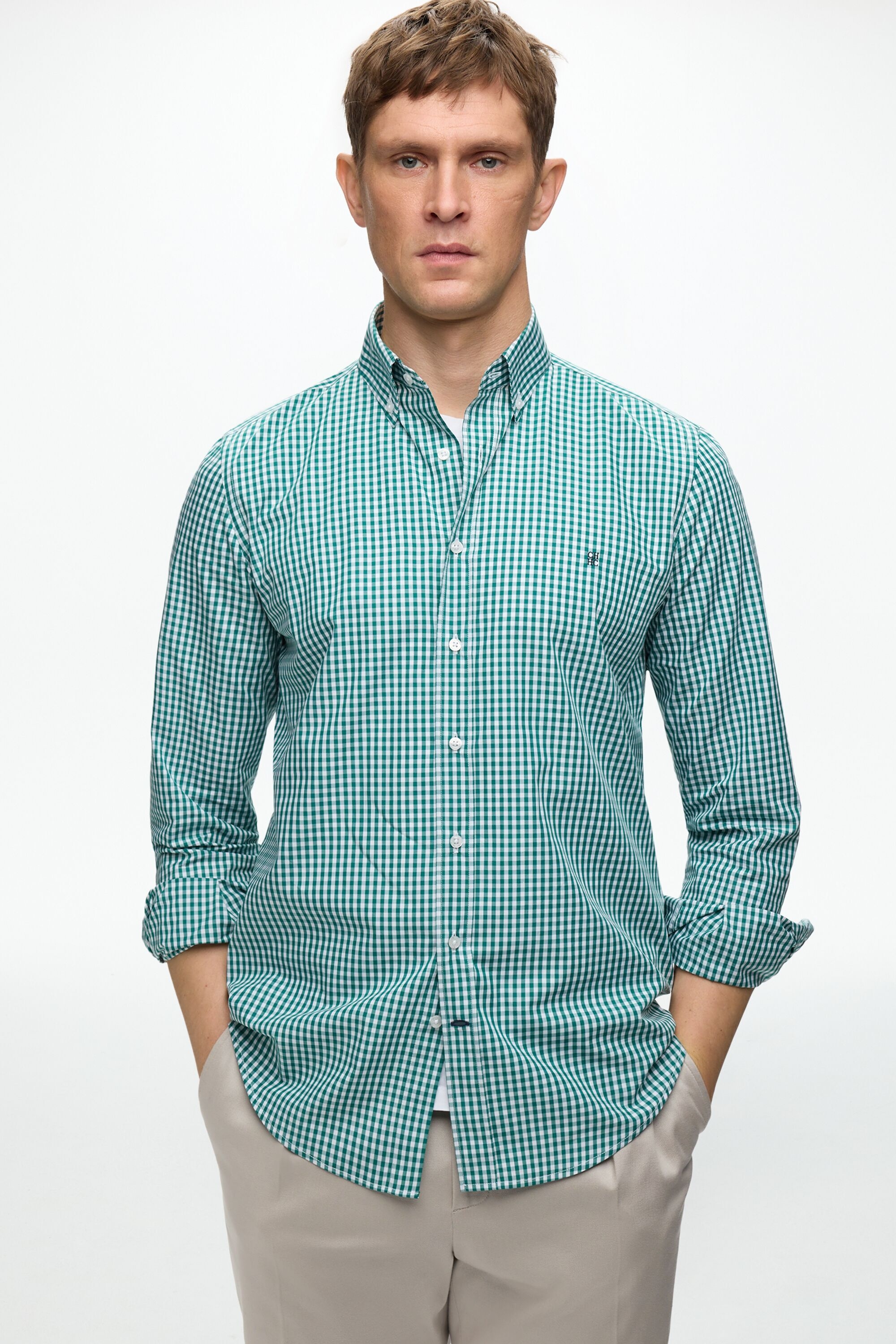 Gingham Check Poplin Shirt