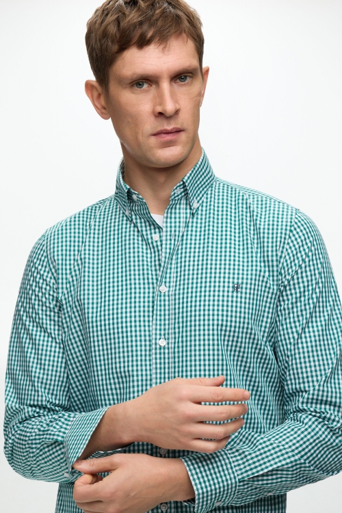 GINGHAM CHECK POPLIN SHIRT