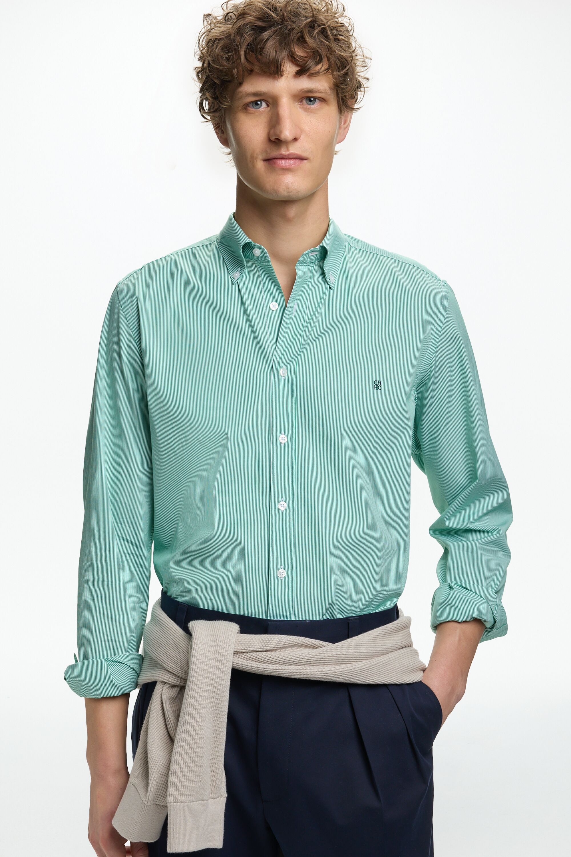 Pinstriped Poplin Shirt
