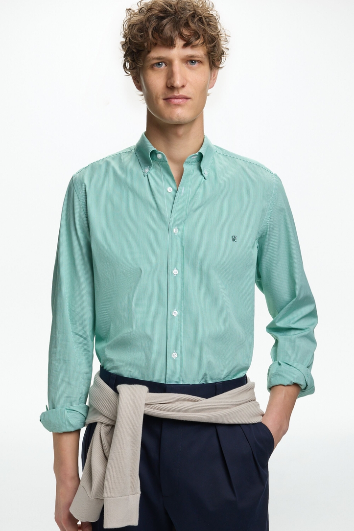 Pinstriped Poplin Shirt