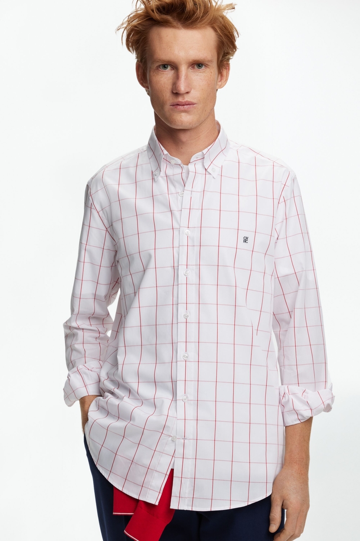 Windowpane Check Poplin Shirt