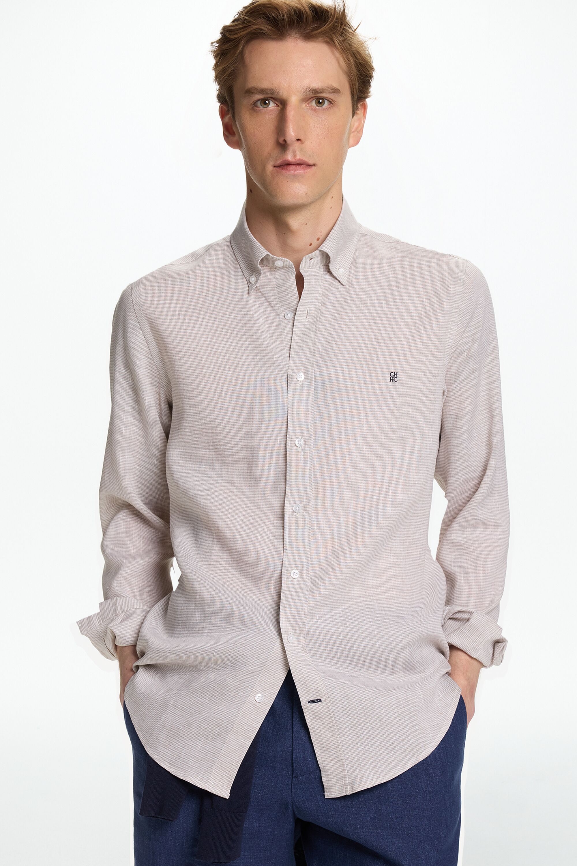 Houndstooth Linen Shirt