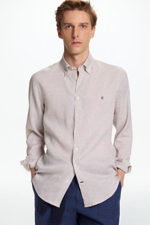 HOUNDSTOOTH LINEN SHIRT