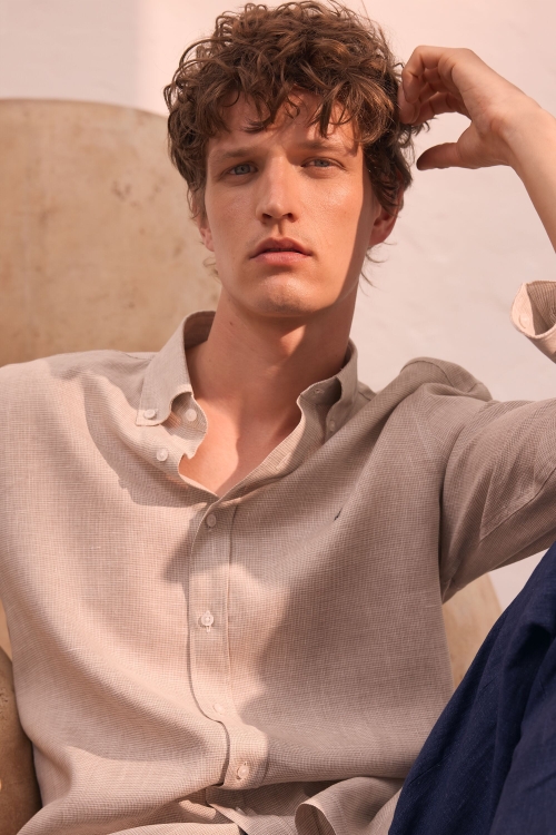 HOUNDSTOOTH LINEN SHIRT