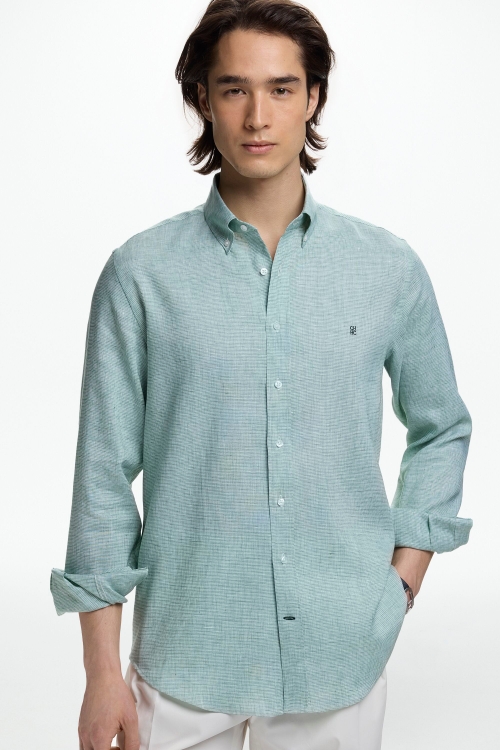 HOUNDSTOOTH LINEN SHIRT