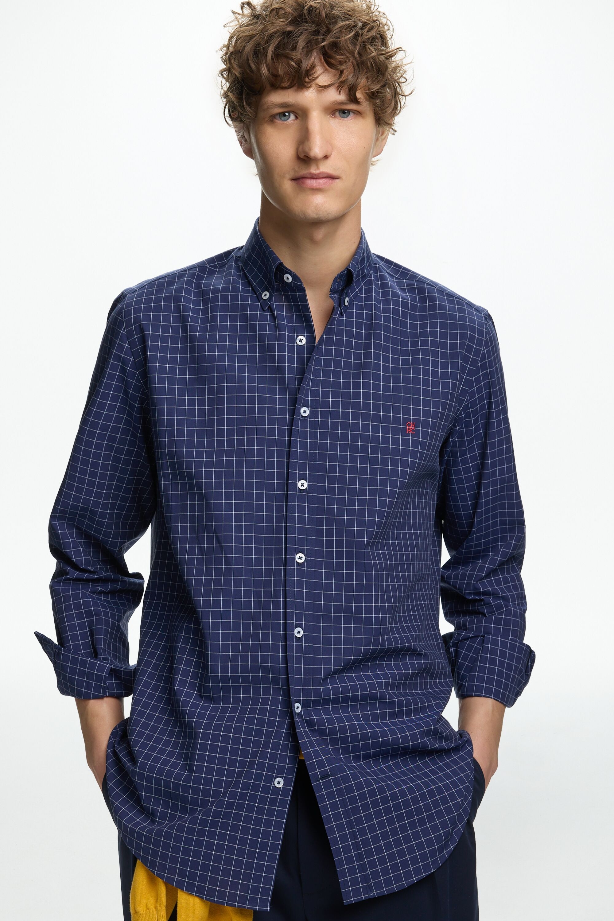 Windowpane Check Poplin Shirt