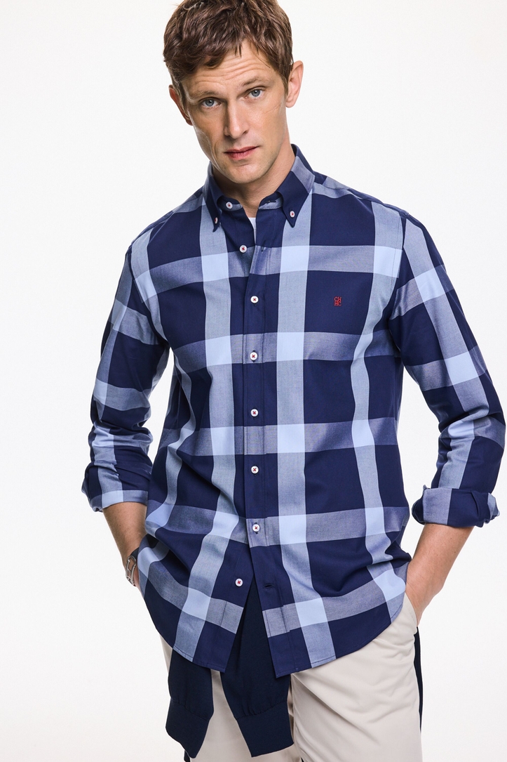 Checkered twill shirt
