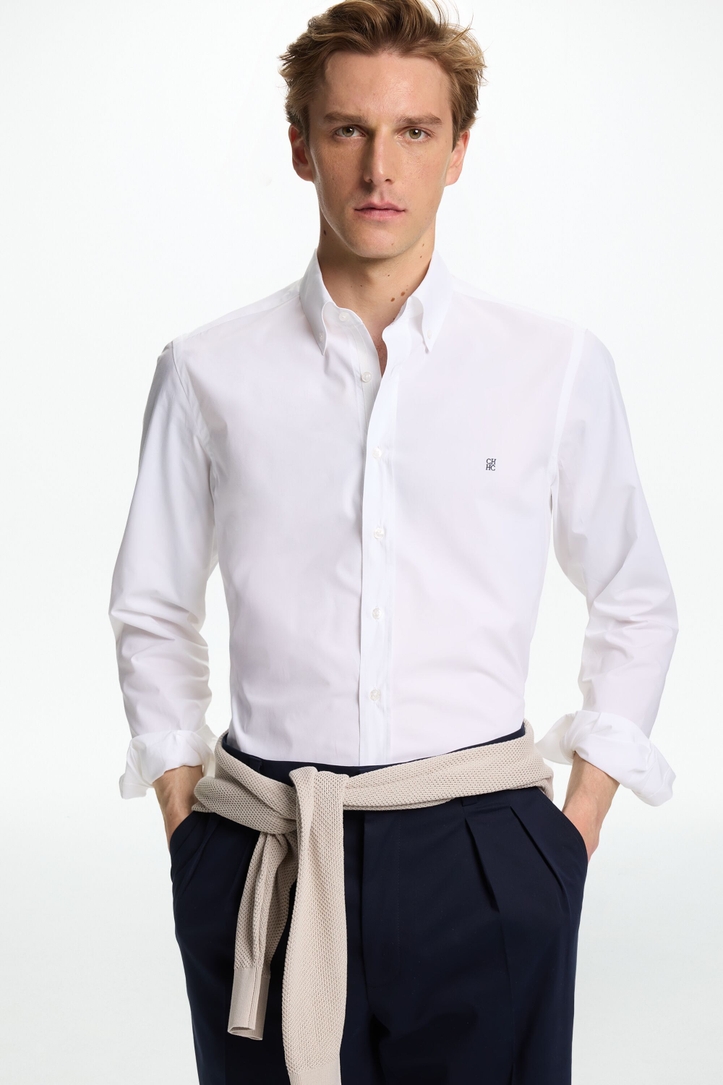 Poplin Shirt with Grosgrain