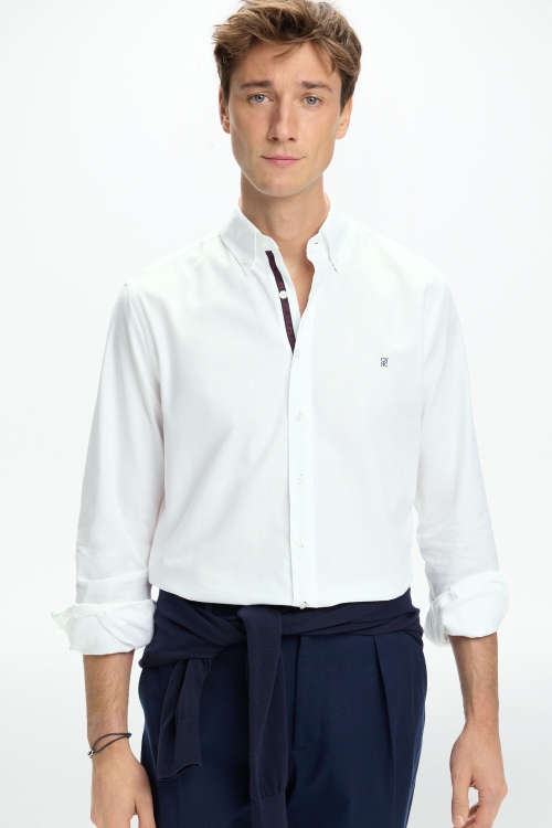 OXFORD SHIRT WITH GROSGRAIN