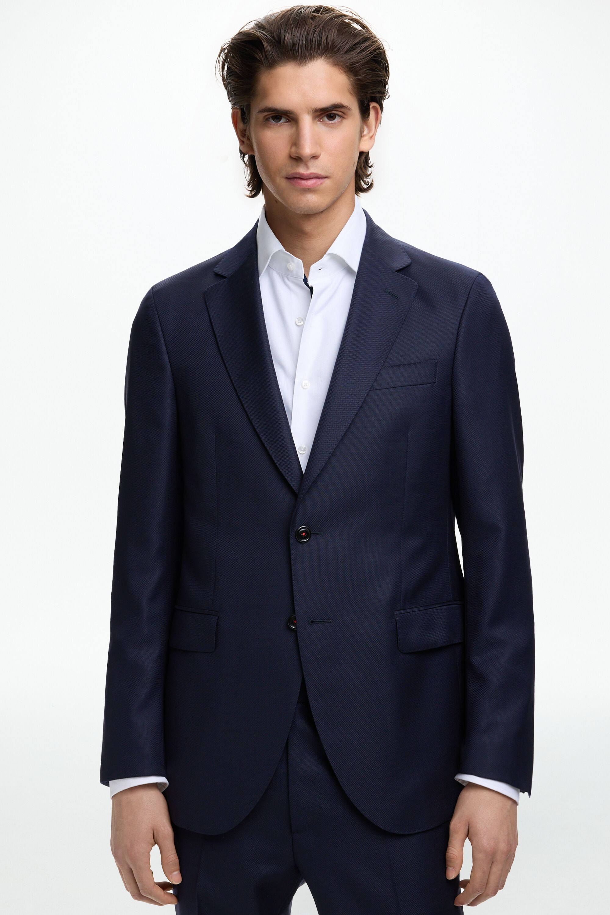 Chaqueta de traje classic fit estructura de lana