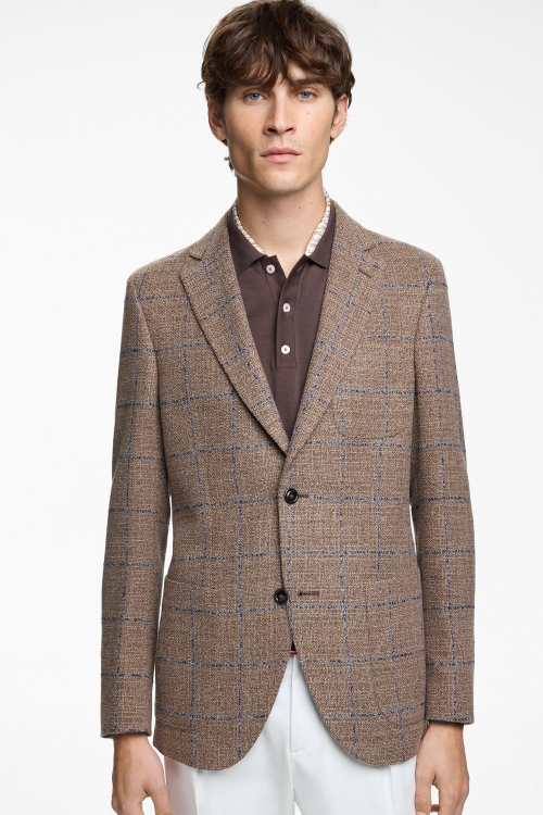 WINDOWPANE CHECK WOOL RELAXED FIT BLAZER