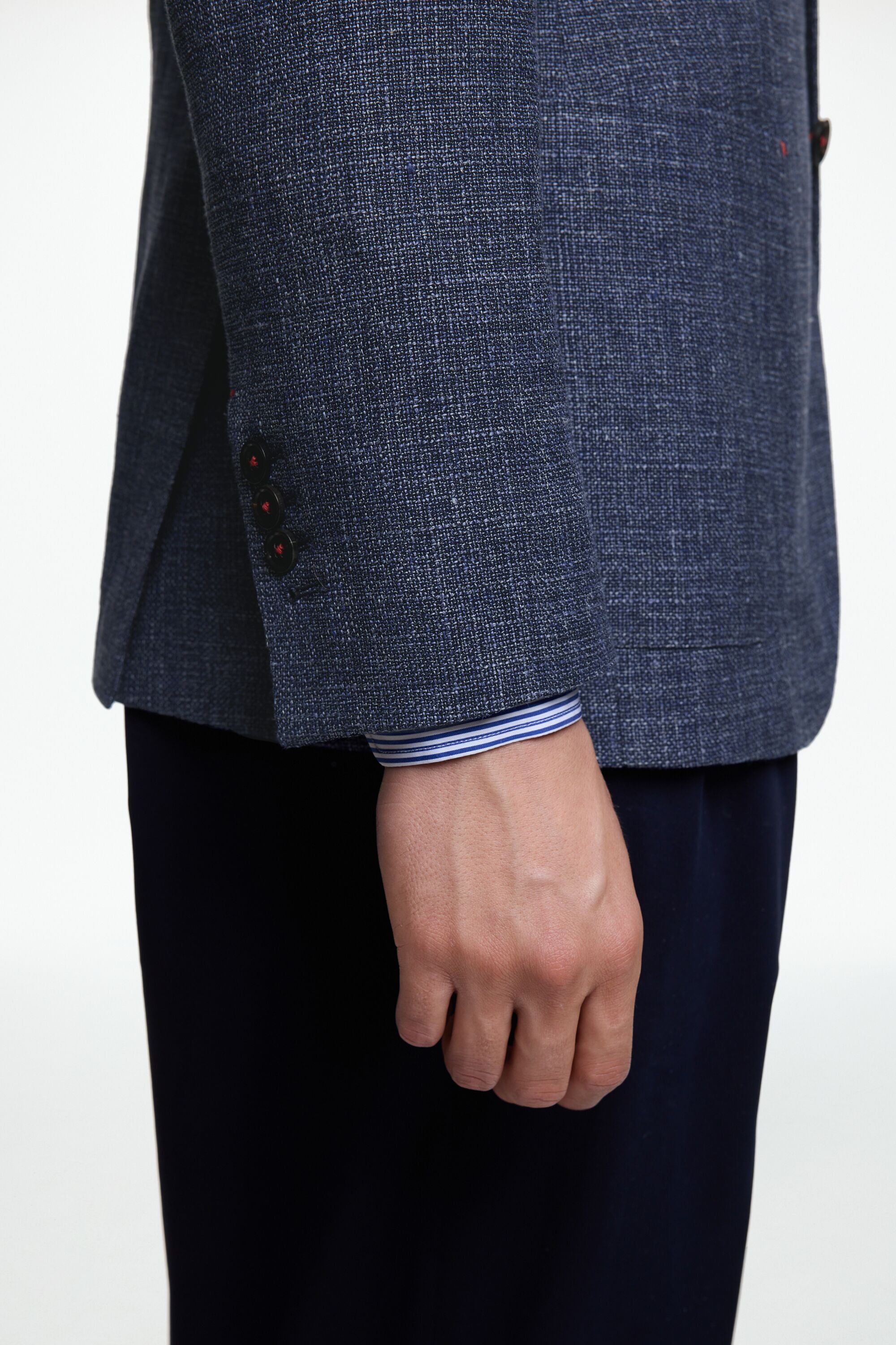Textured Linen and Wool Relaxed Fit Blazer blue - CH