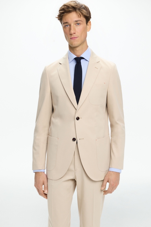 COTTON MICRO TWILL RELAXED FIT SUIT JACKET