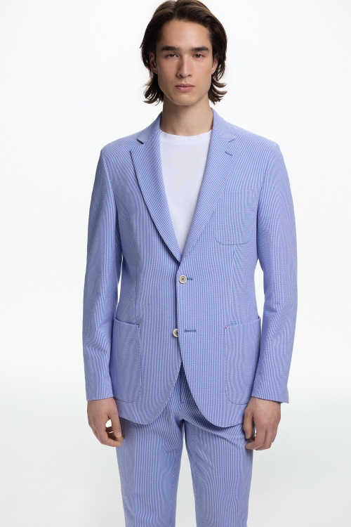 CHAQUETA DE TRAJE RELAXED FIT DE SEERSUCKER