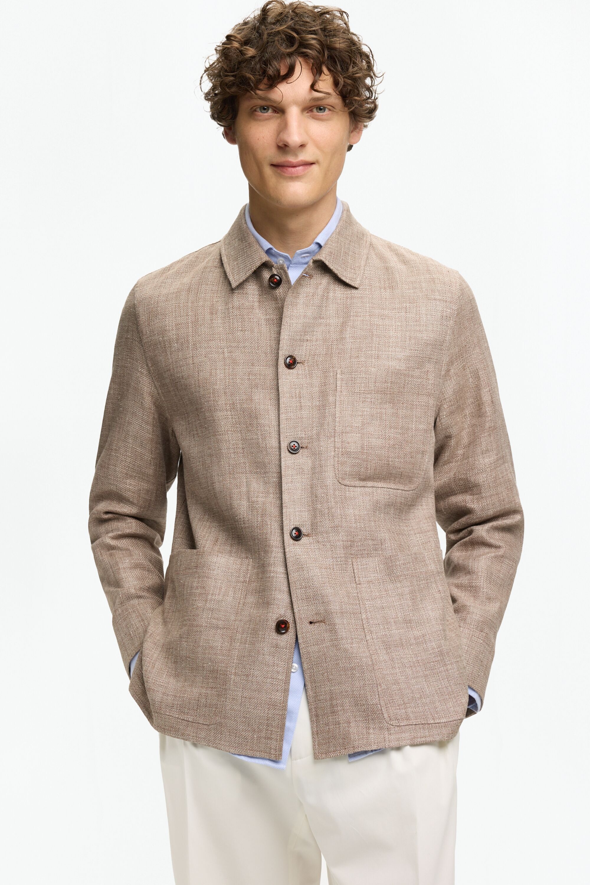 Linen Textured Overshirt