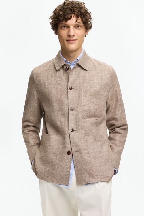 LINEN TEXTURED OVERSHIRT