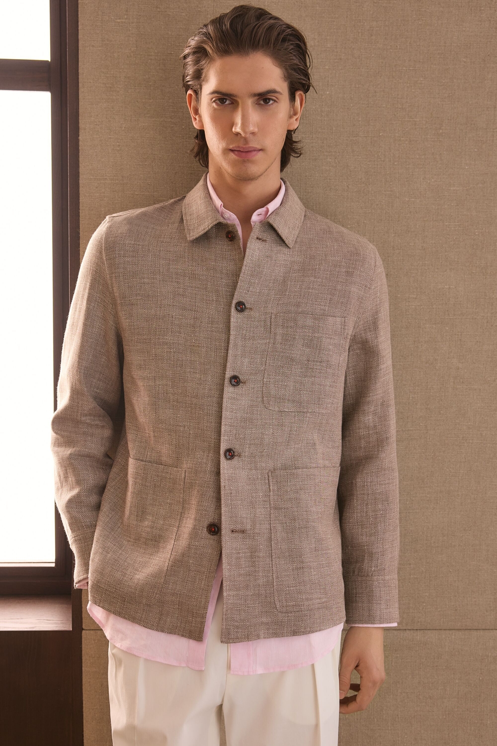LINEN TEXTURED OVERSHIRT