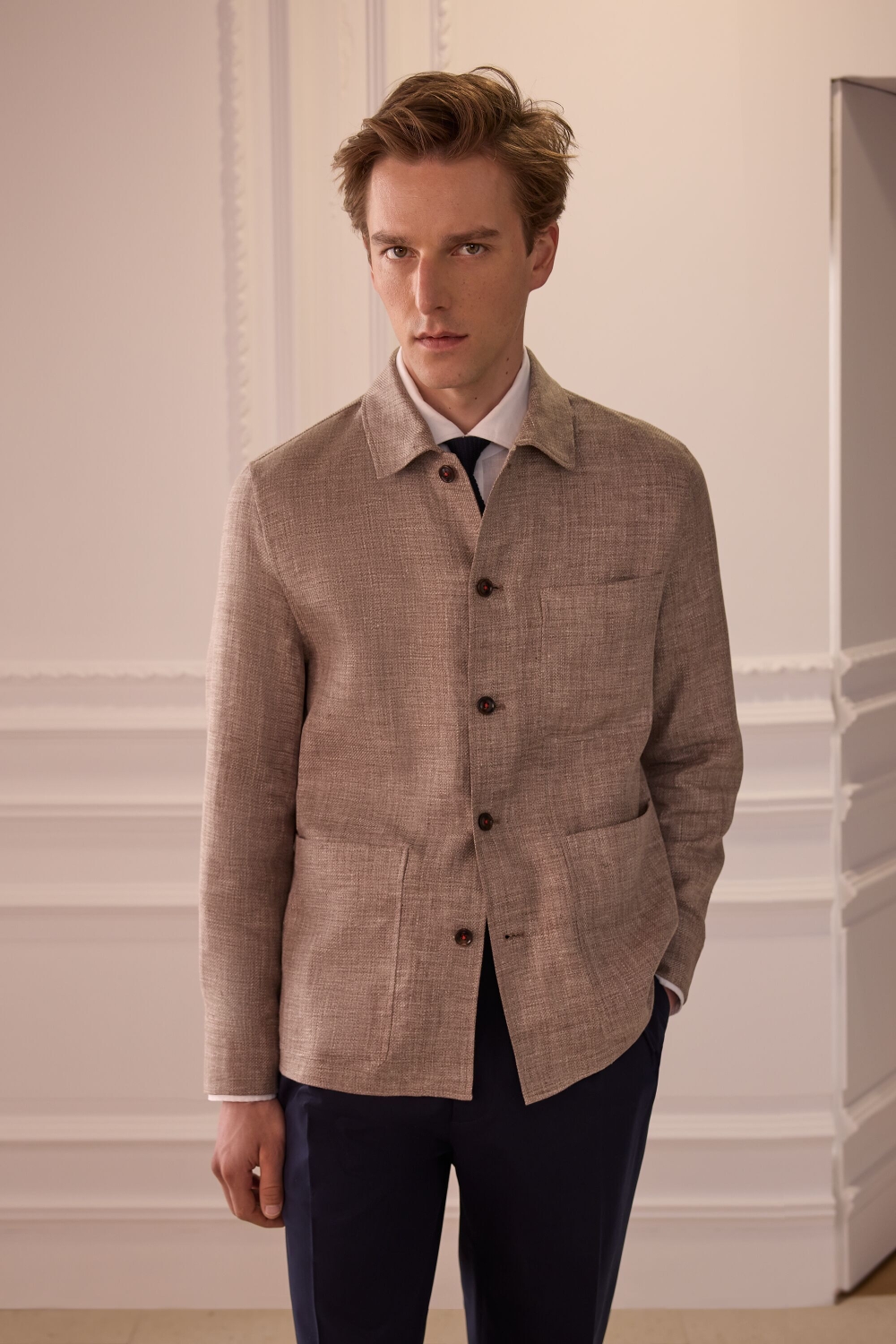 LINEN TEXTURED OVERSHIRT
