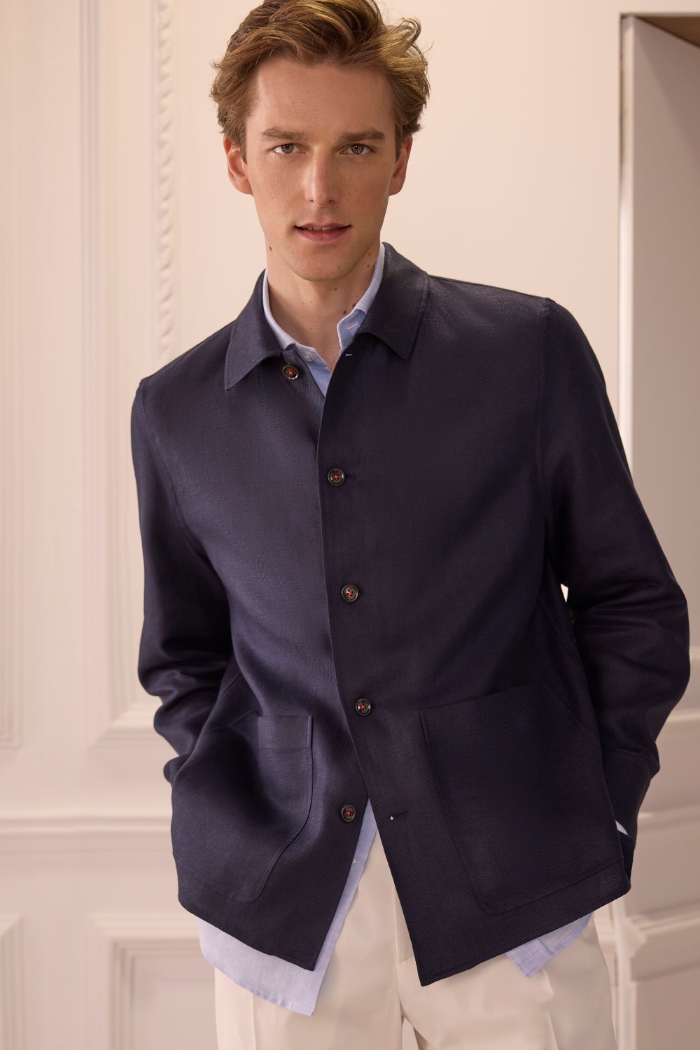LINEN TEXTURED OVERSHIRT