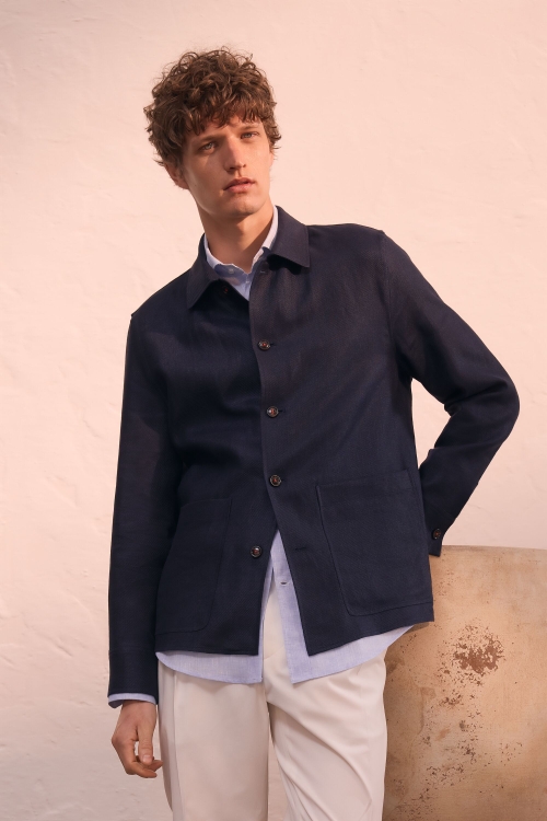LINEN TEXTURED OVERSHIRT